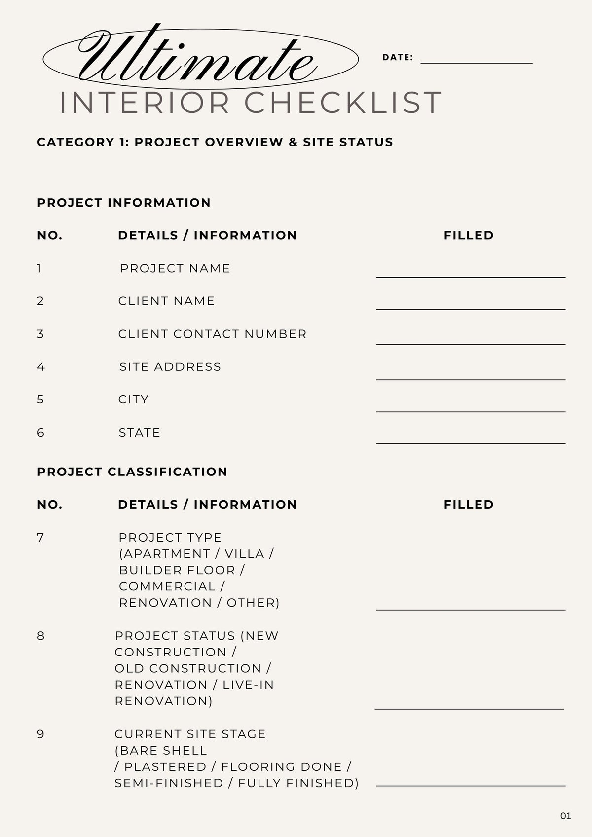 The Ultimate Interior Checklist ™ (E-Book) – Build School By Eka